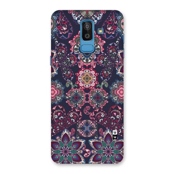 Navy Blue Bloom Pattern Back Case for Galaxy J8