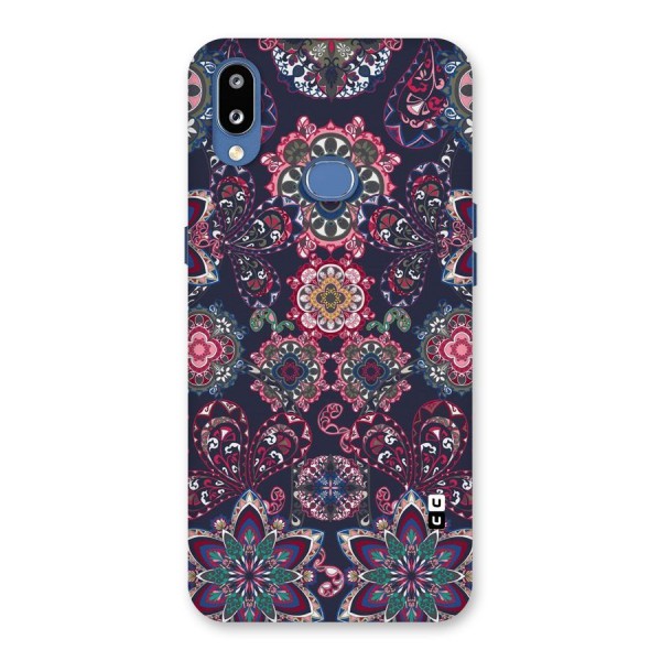 Navy Blue Bloom Pattern Back Case for Galaxy M01s