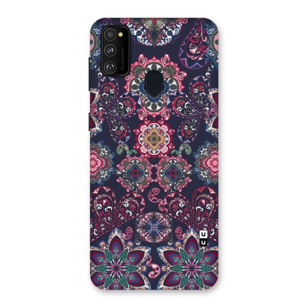 Navy Blue Bloom Pattern Back Case for Galaxy M30s