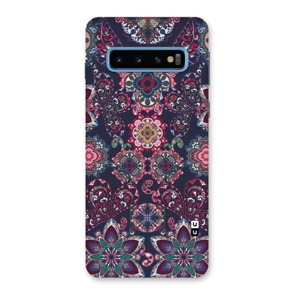 Navy Blue Bloom Pattern Back Case for Galaxy S10