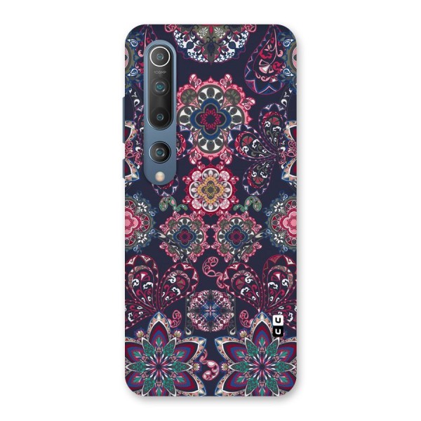 Navy Blue Bloom Pattern Back Case for Mi 10