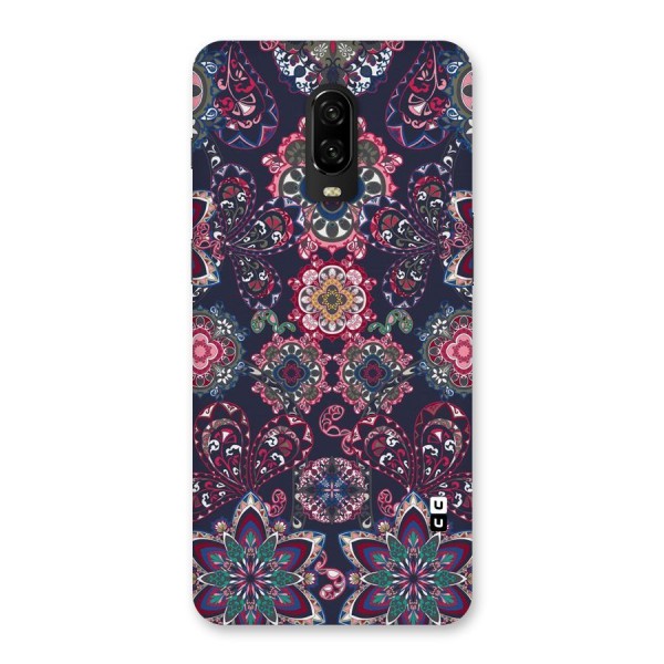 Navy Blue Bloom Pattern Back Case for OnePlus 6T