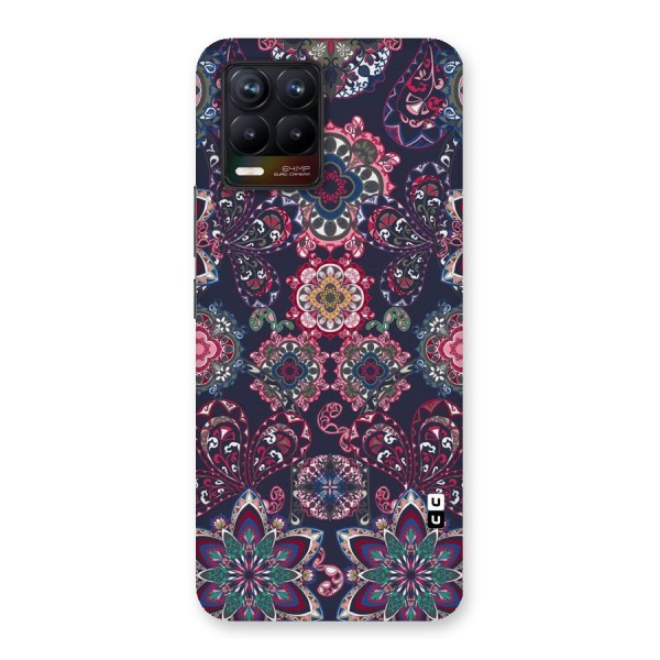 Navy Blue Bloom Pattern Back Case for Realme 8