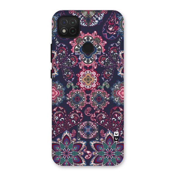 Navy Blue Bloom Pattern Back Case for Redmi 9C