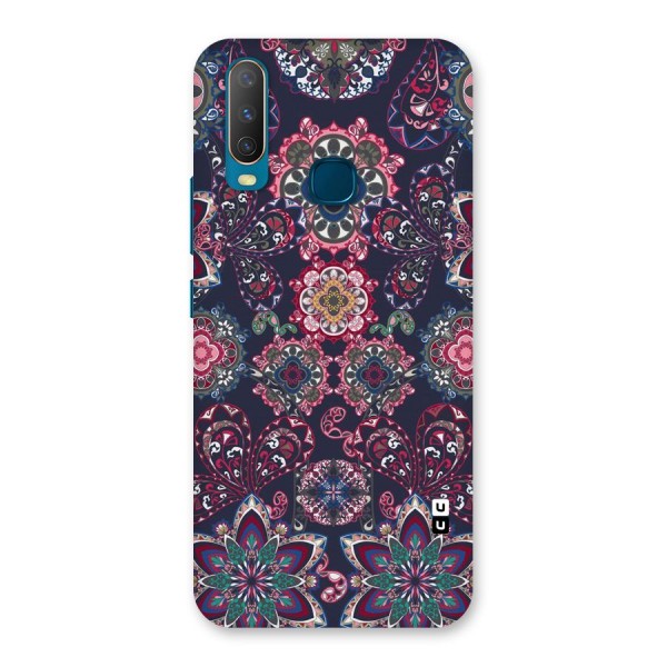 Navy Blue Bloom Pattern Back Case for Vivo Y12