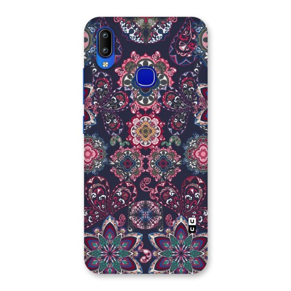 Navy Blue Bloom Pattern Back Case for Vivo Y91