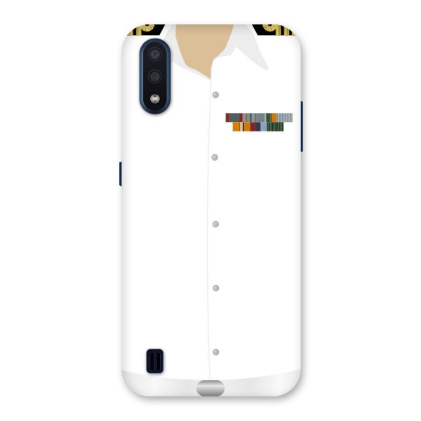 Navy Uniform Back Case for Galaxy M01