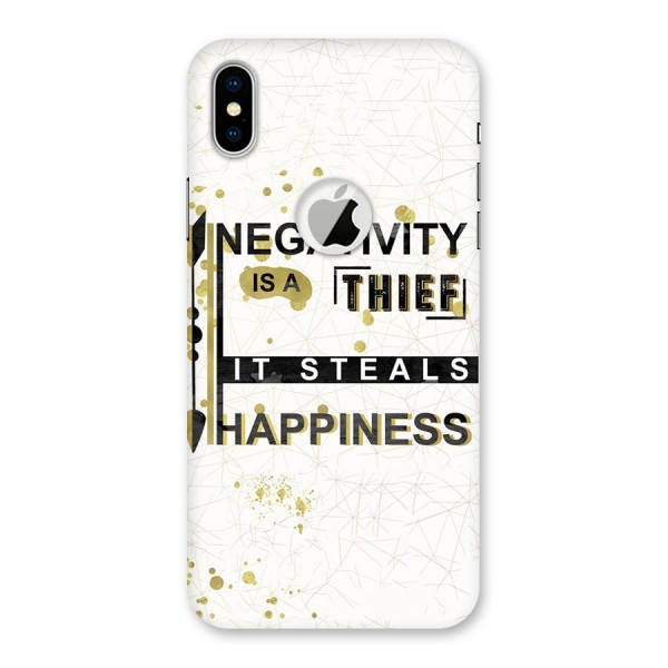 Negativity Thief Back Case for iPhone XS Logo Cut