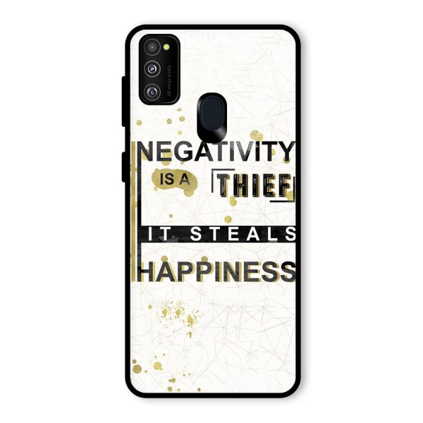 Negativity Thief Glass Back Case for Galaxy M21