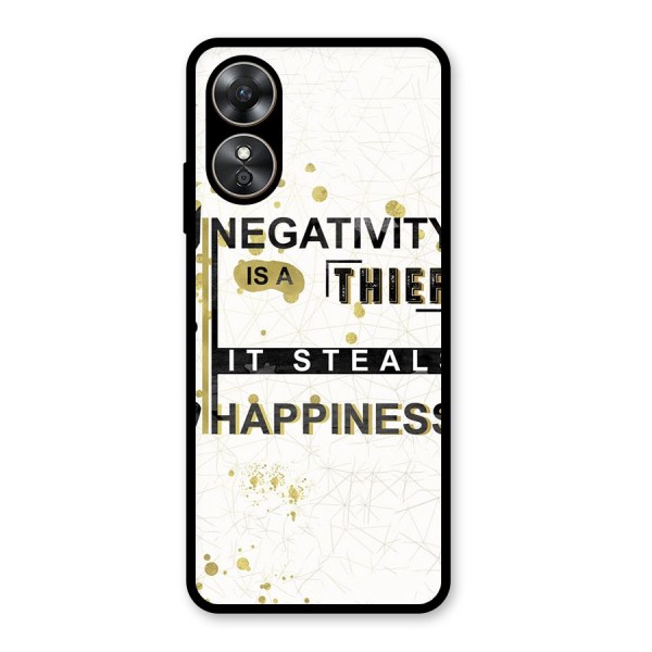 Negativity Thief Glass Back Case for Oppo A17