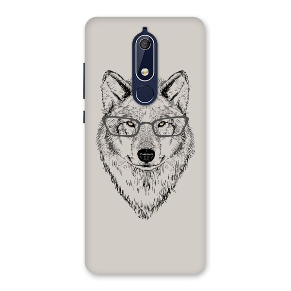 Nerdy Wolf Back Case for Nokia 5.1