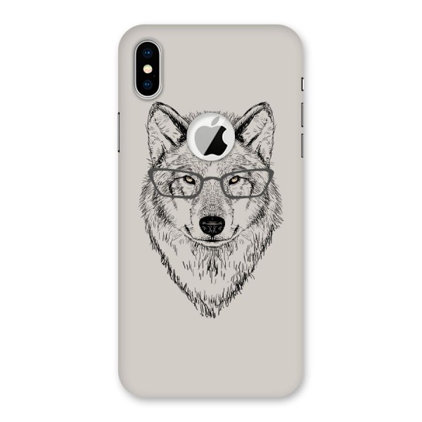 Nerdy Wolf Back Case for iPhone XS Logo Cut