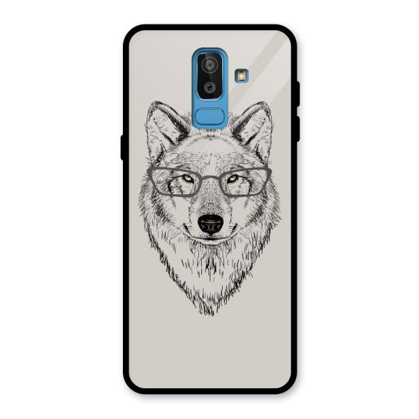 Nerdy Wolf Glass Back Case for Galaxy J8