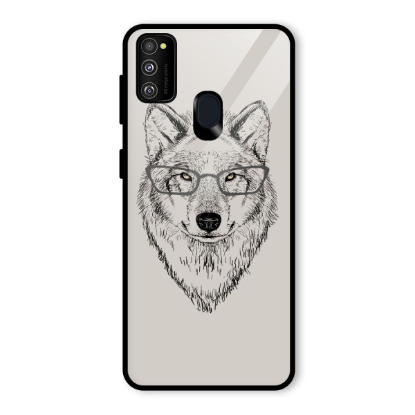 Nerdy Wolf Glass Back Case for Galaxy M21