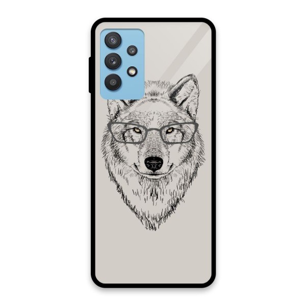 Nerdy Wolf Glass Back Case for Galaxy M32 5G