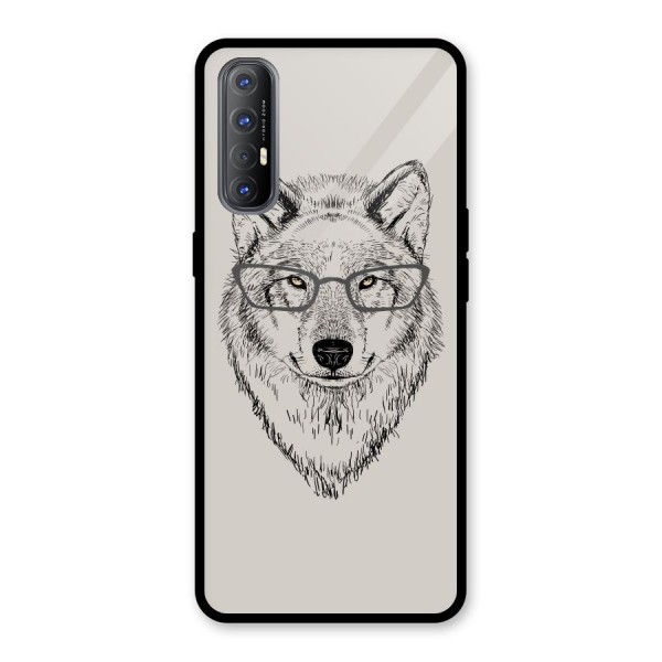 Nerdy Wolf Glass Back Case for Oppo Reno3 Pro