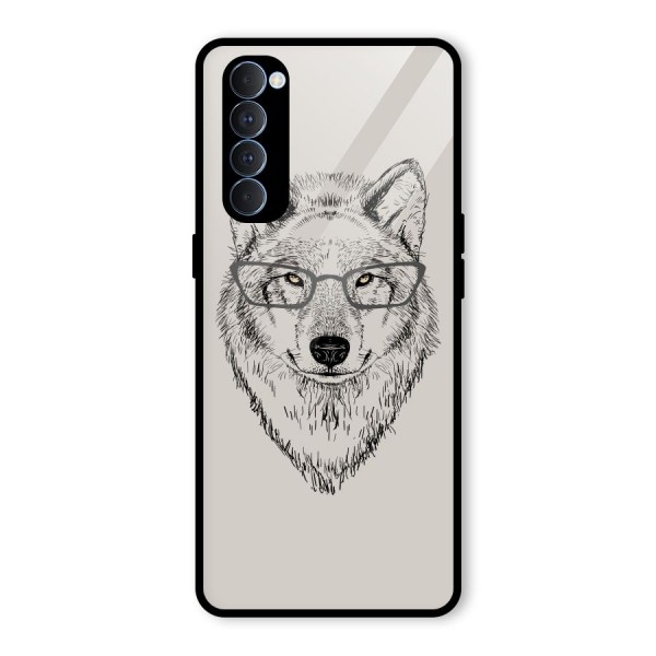 Nerdy Wolf Glass Back Case for Oppo Reno4 Pro