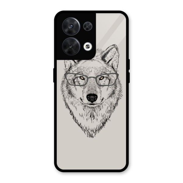 Nerdy Wolf Glass Back Case for Oppo Reno8 5G