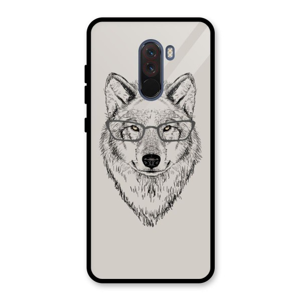 Nerdy Wolf Glass Back Case for Poco F1