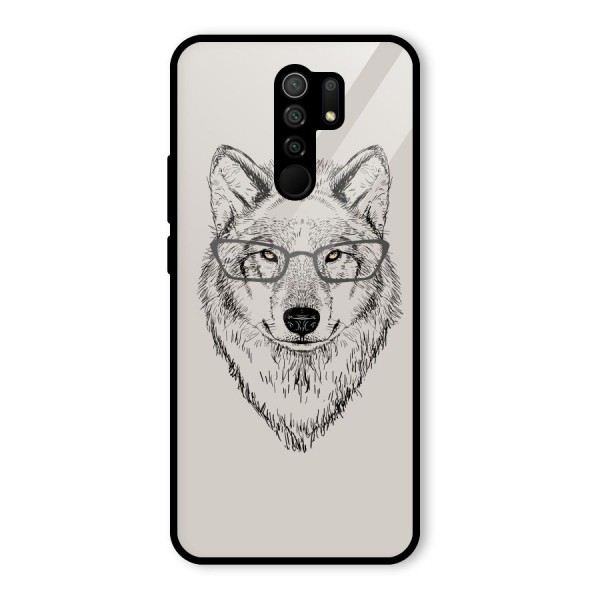 Nerdy Wolf Glass Back Case for Redmi 9 Prime