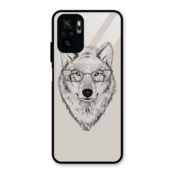 Nerdy Wolf Glass Back Case for Redmi Note 10