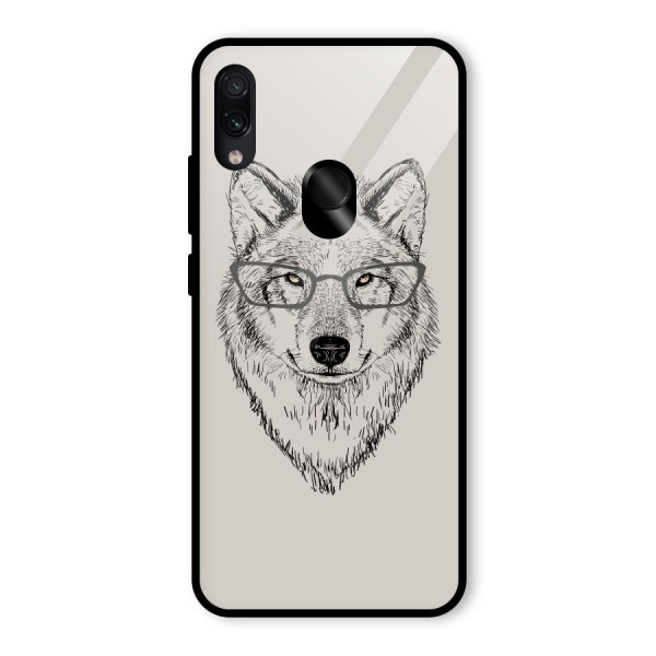 Nerdy Wolf Glass Back Case for Redmi Note 7S