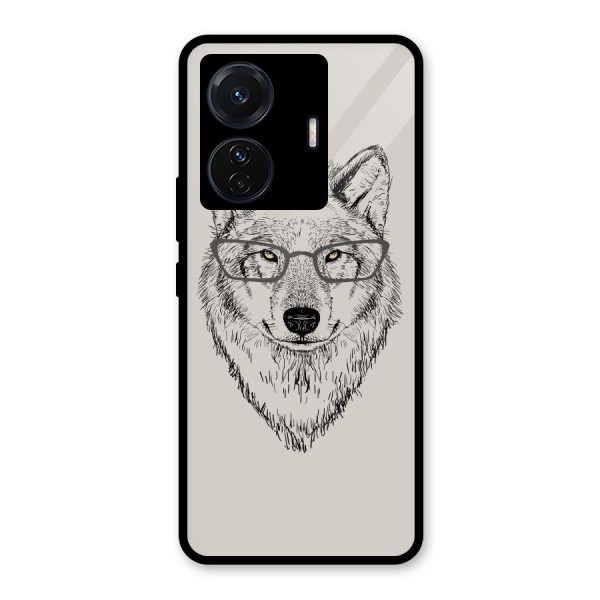 Nerdy Wolf Glass Back Case for Vivo T1 Pro