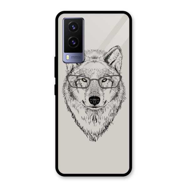 Nerdy Wolf Glass Back Case for Vivo V21e 5G