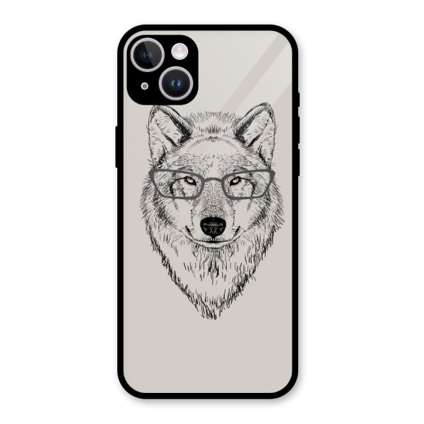 Nerdy Wolf Glass Back Case for iPhone 14 Plus