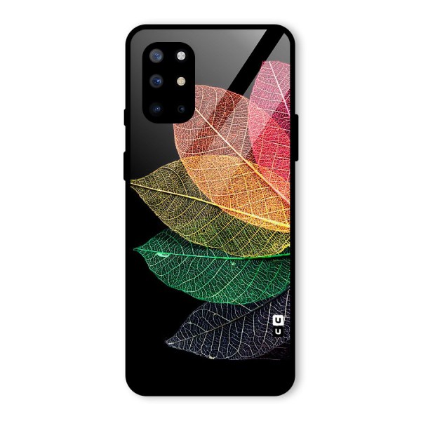 Net Leaf Color Design Glass Back Case for OnePlus 8T