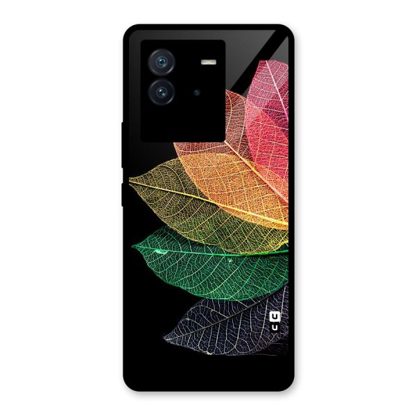 Net Leaf Color Design Glass Back Case for Vivo iQOO Neo 6 5G
