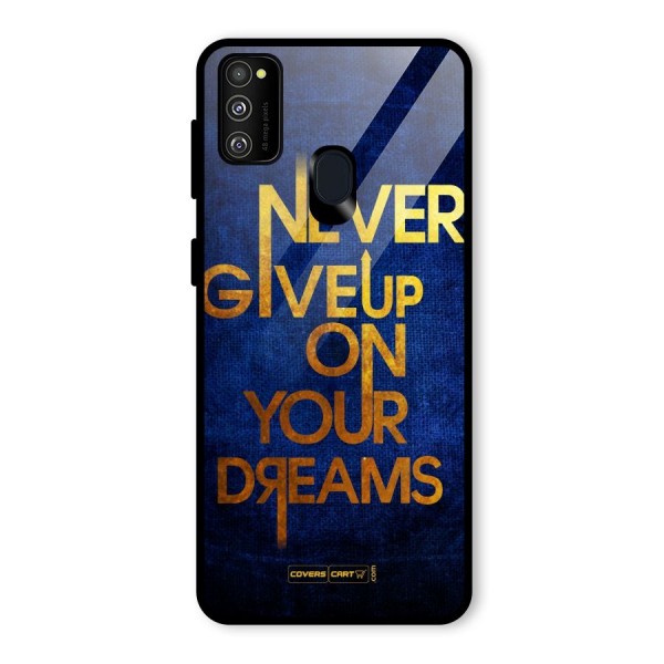 Never Give Up Glass Back Case for Galaxy M21