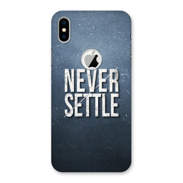 Never Settle Back Case for iPhone XS Logo Cut