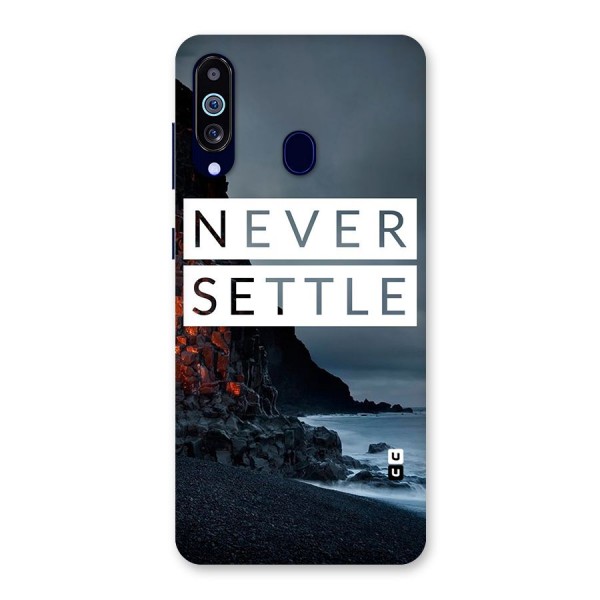 Never Settle Dark Beach Back Case for Galaxy A60