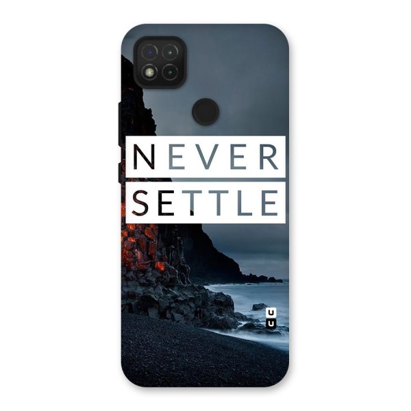 Never Settle Dark Beach Back Case for Redmi 9C