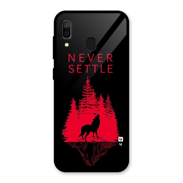 Never Settle Wolf Glass Back Case for Galaxy A30