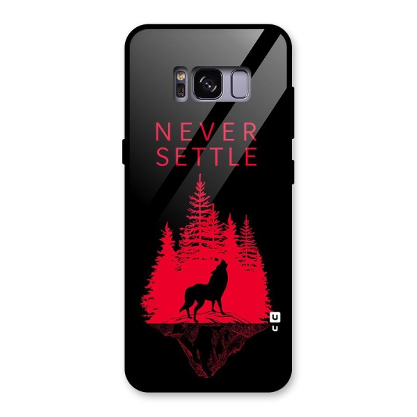 Never Settle Wolf Glass Back Case for Galaxy S8