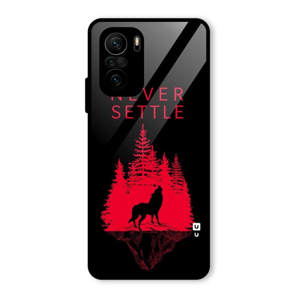 Never Settle Wolf Glass Back Case for Mi 11x