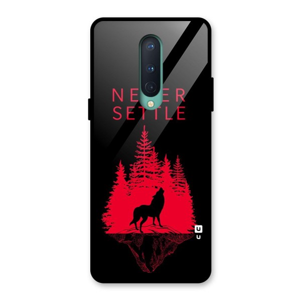 Never Settle Wolf Glass Back Case for OnePlus 8