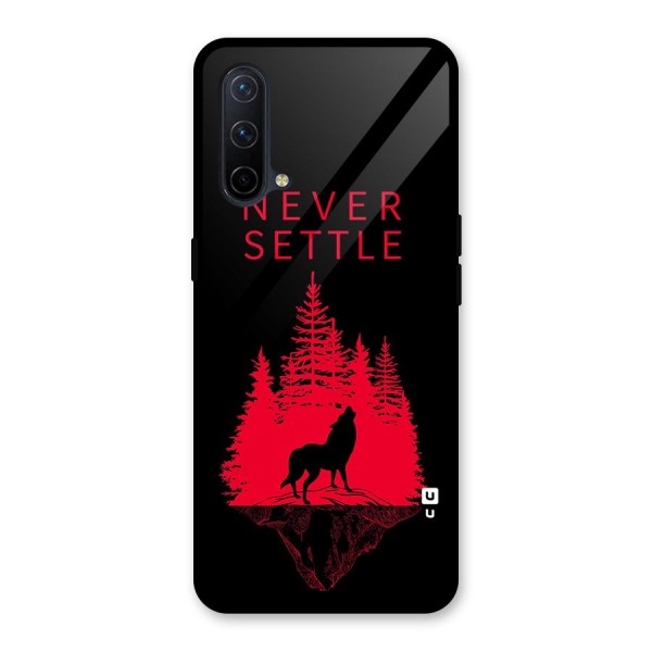 Never Settle Wolf Glass Back Case for OnePlus Nord CE 5G