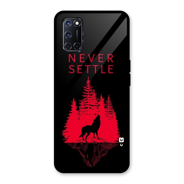 Never Settle Wolf Glass Back Case for Oppo A52