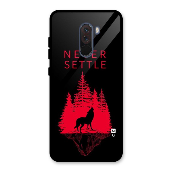 Never Settle Wolf Glass Back Case for Poco F1