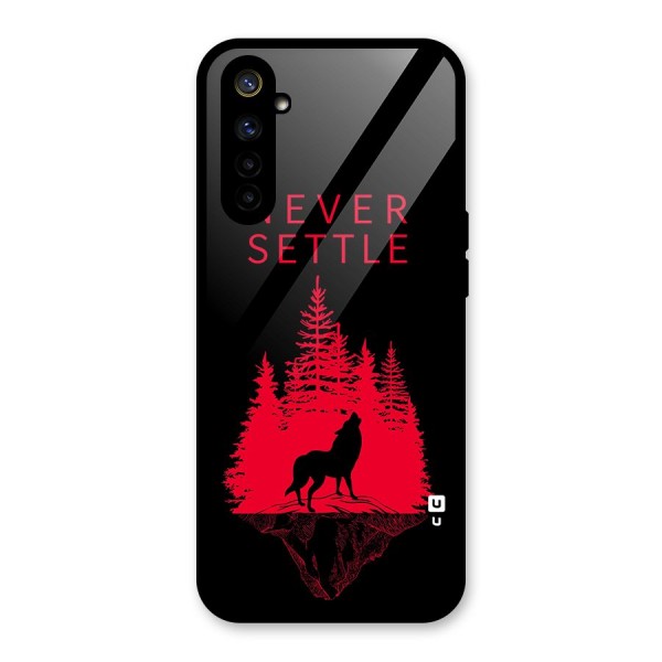 Never Settle Wolf Glass Back Case for Realme 6