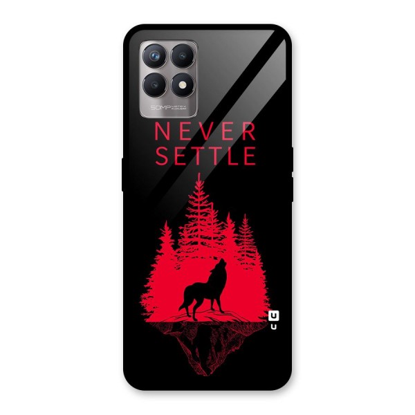 Never Settle Wolf Glass Back Case for Realme 8i