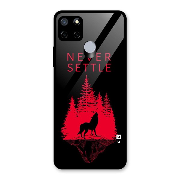 Never Settle Wolf Glass Back Case for Realme C15