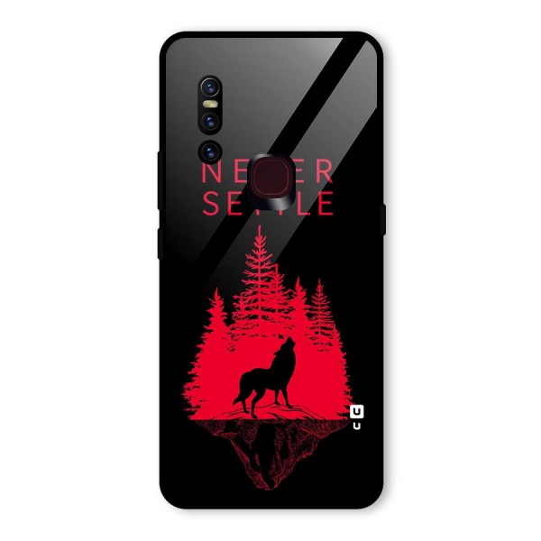 Never Settle Wolf Glass Back Case for Vivo V15