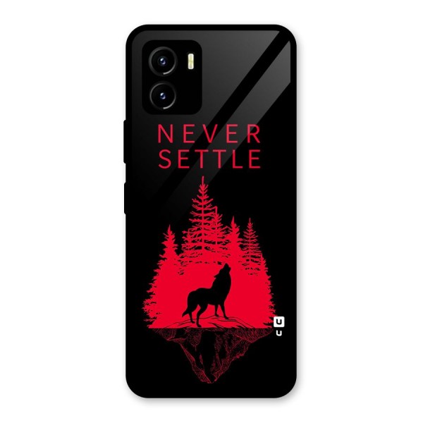 Never Settle Wolf Glass Back Case for Vivo Y15s