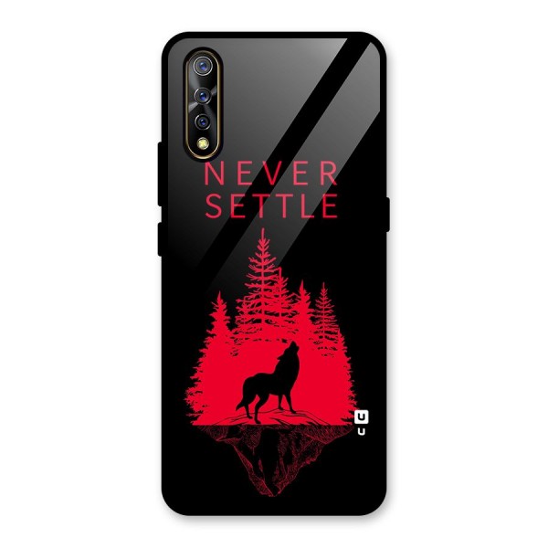 Never Settle Wolf Glass Back Case for Vivo Z1x