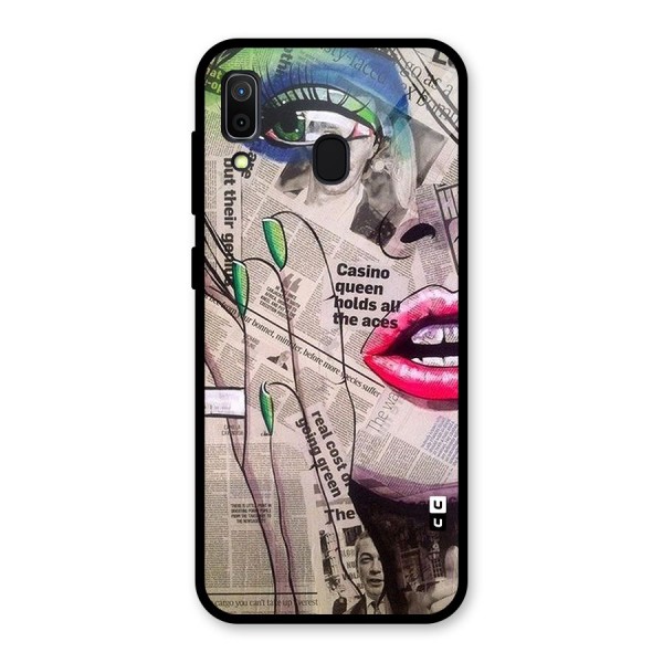 Newspaper Girl Art Glass Back Case for Galaxy A30