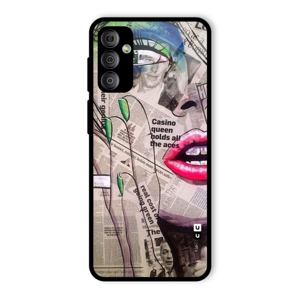 Newspaper Girl Art Glass Back Case for Galaxy F23